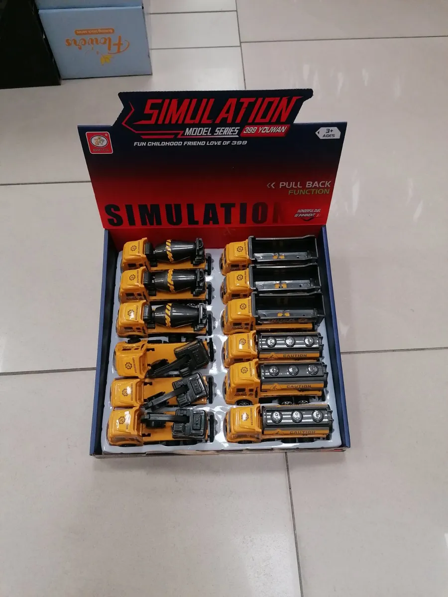 Simulation Model Series 399 Samochody Pull Back Żółte 12szt