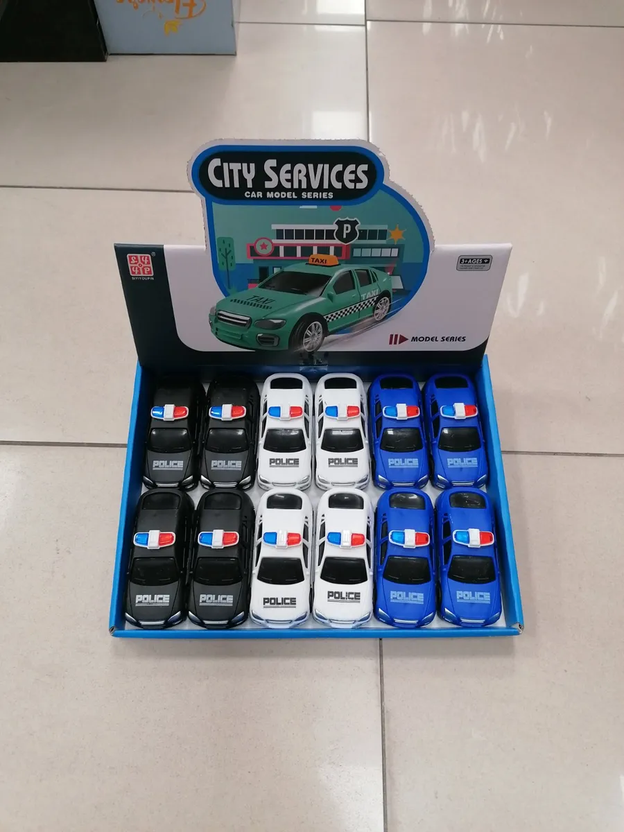 Zabawkowe Samochody Policyjne City Services 12 szt