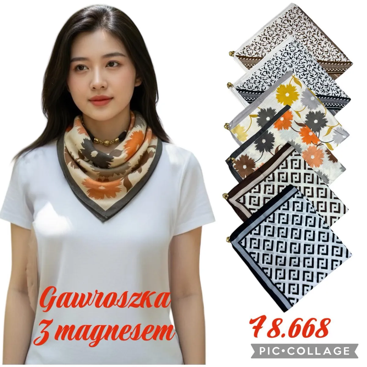 Chusta damska Gawroszka z magnezem wzorzysta