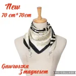 Gawroszka 70x70cm kremowa z czarnym wzorem i magnez