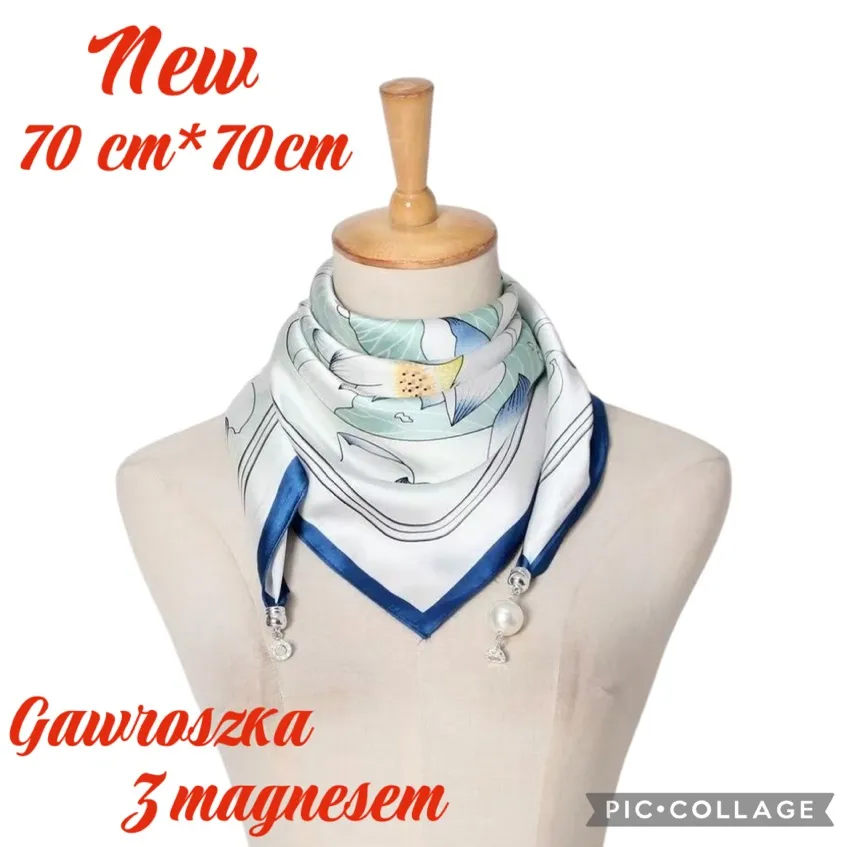 Gawroszka 3 magnezem biała kwiatowa 70x70cm