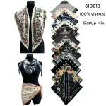 Chusty damskie 100% wiskoza mix wzorów 12 szt/pak.