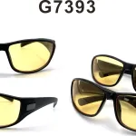 Okulary sportowe G7393 czarne z żółtymi szkłami UV400
