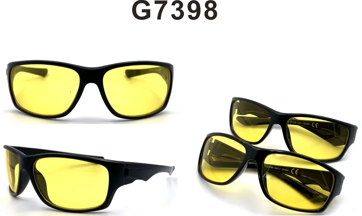 Okulary ochronne nocne G7398 UV400 żółte soczewki