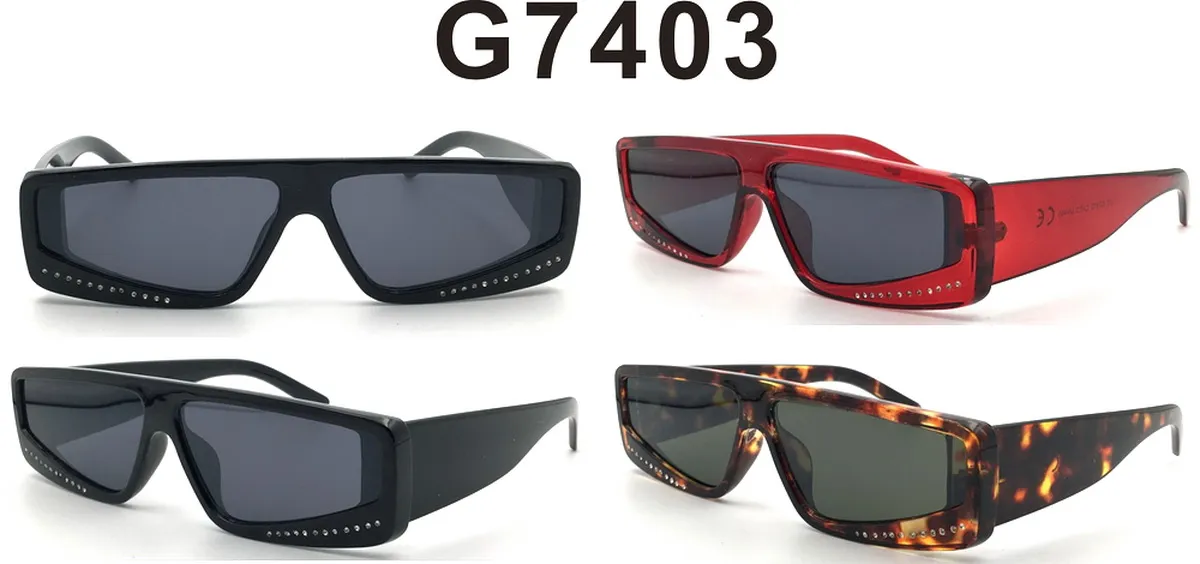 Okulary przeciwsłoneczne G7403 czarne z kryształkami