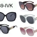 Okulary damskie 569-IVK z logo MVK czarny brązowy