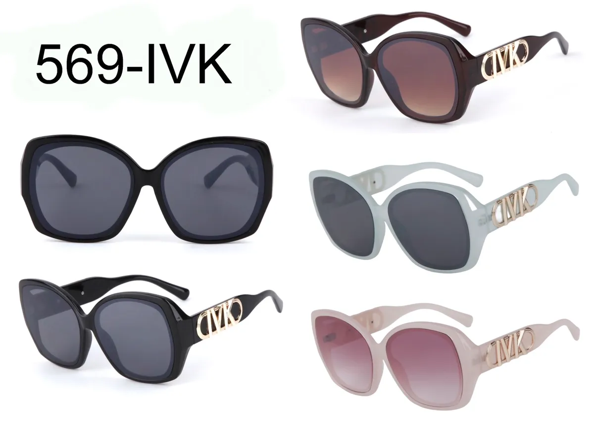Okulary damskie 569-IVK z logo MVK czarny brązowy