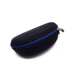 Etui na okulary czarne z niebieską lamówką