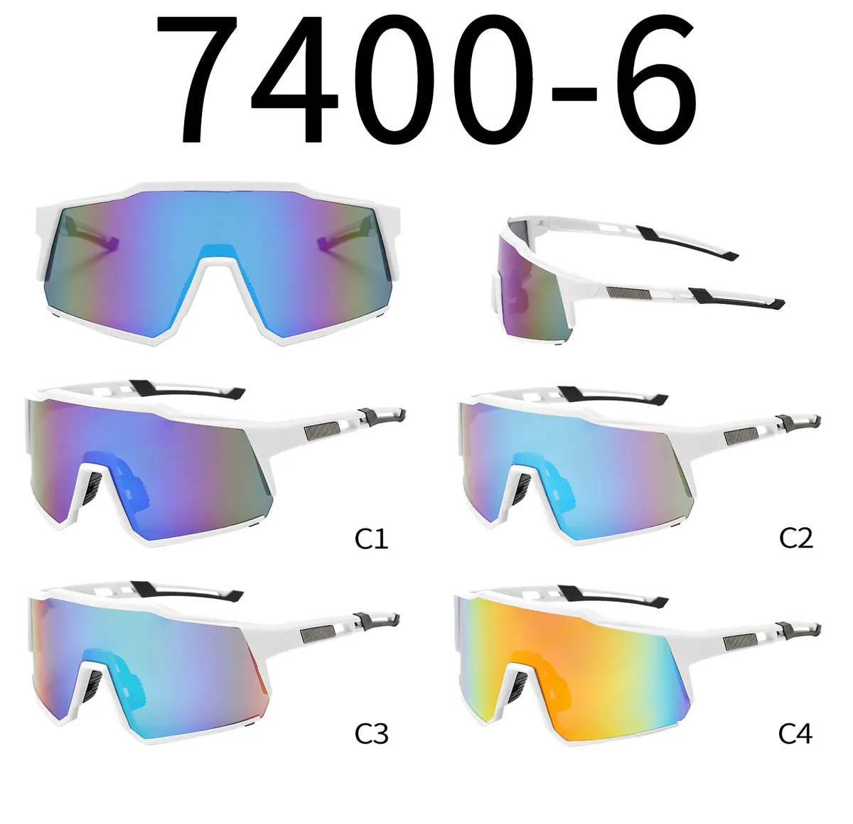 Okulary sportowe 740400-6 białe z soczewkami C1-C4
