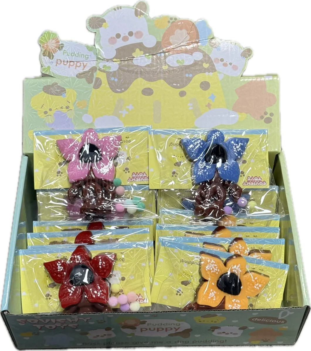 Gniotki Pudding Puppy Kwiatowe Różne Kolory 16szt/op