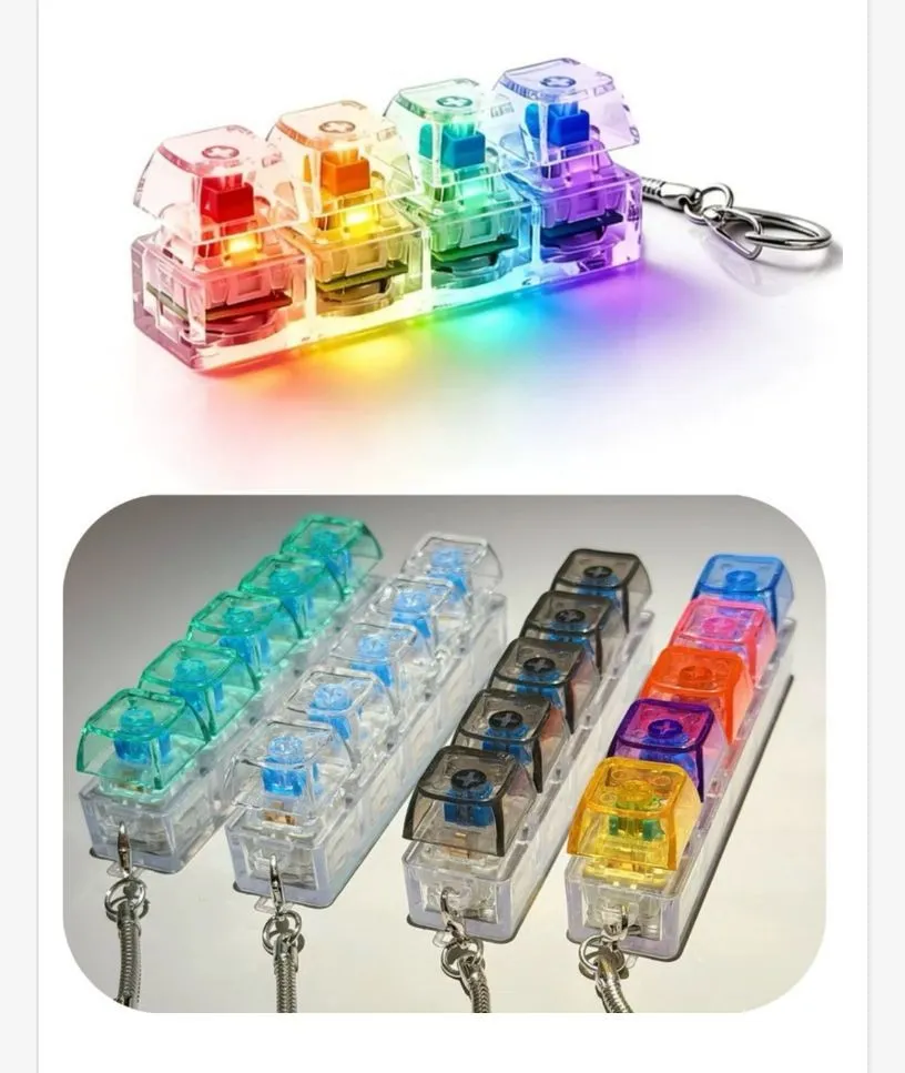 Świecący brelok klawiatura RGB przezroczysty