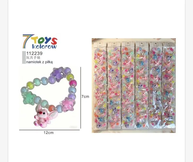 7Toys Kolorowe Bransoletki z Kulek 7cm Dziecięce