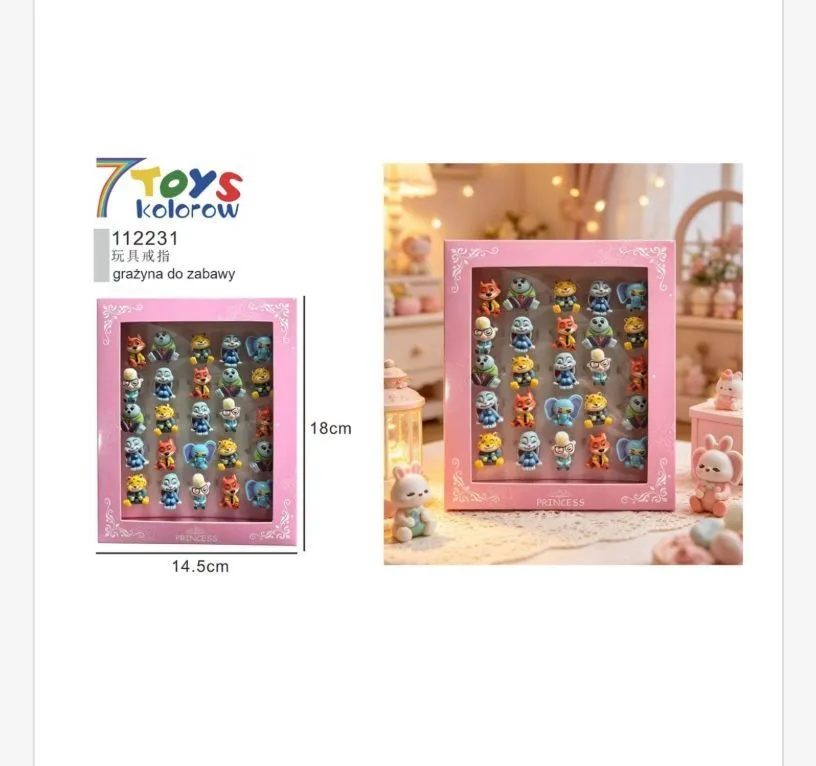 7Toys Kolorowy Zestaw Figurek Zwierząt Princess 18x14.5cm