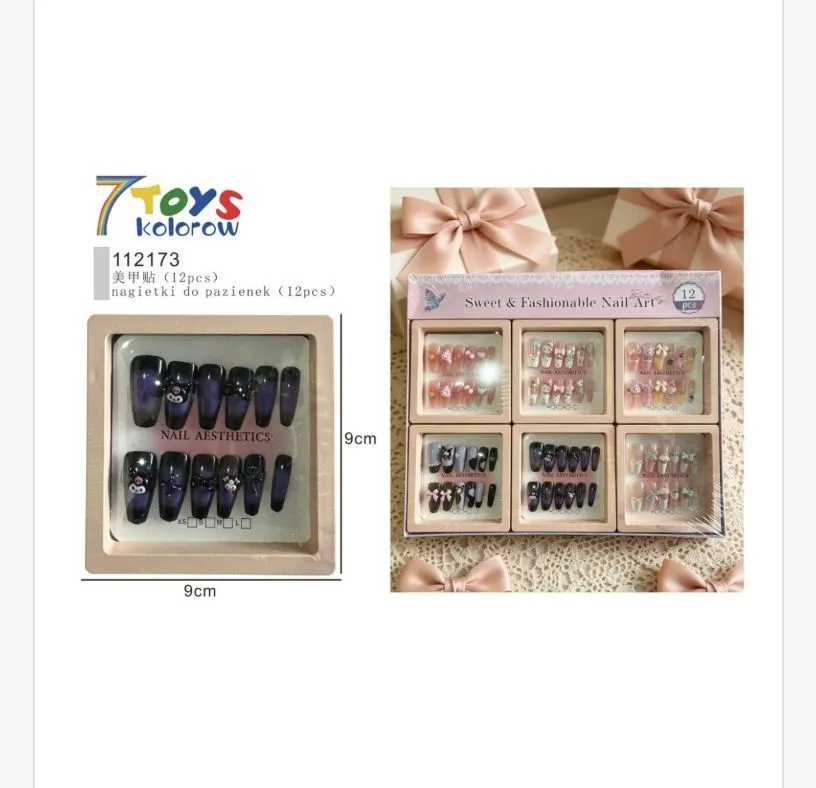 Zestaw 7Toys Kolorow naklejek na paznokcie 12szt 9cm
