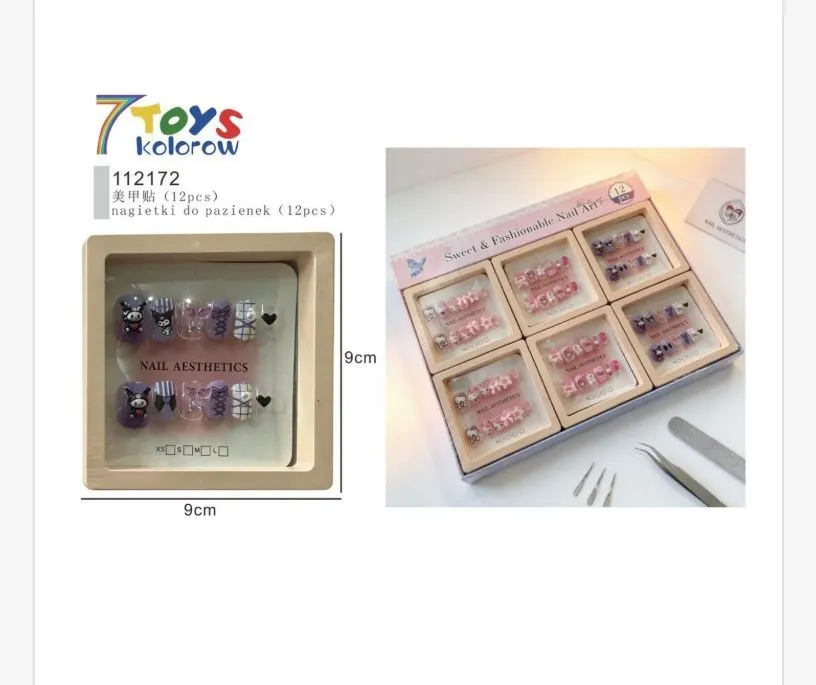 Zestaw naklejek na paznokcie 7Toys Sweet Nail Art 12szt 9cm