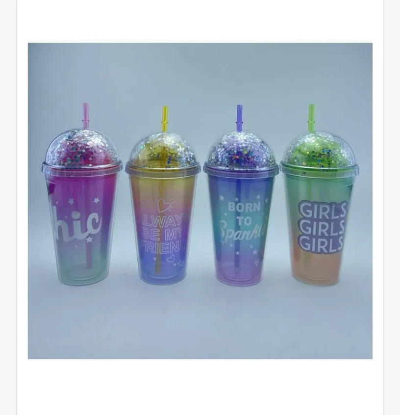 Kubki termiczne brokatowe Girls Hic 4szt różnokolorowe