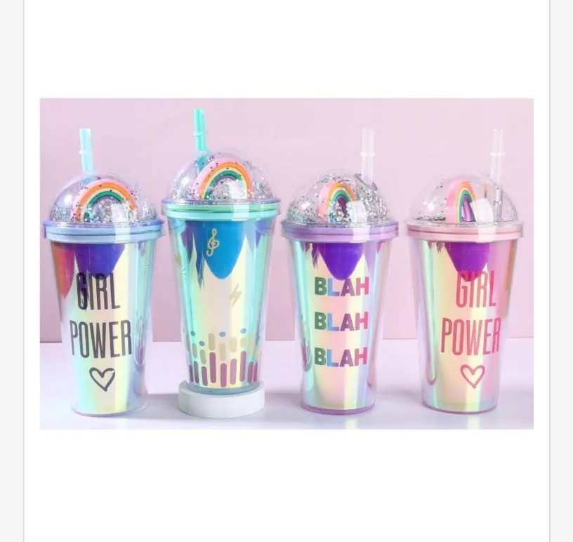 Kubki termiczne Girl Power Rainbow Holograficzne 4 szt