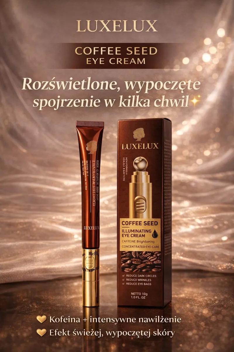 LUXELUX Coffee Seed Eye Cream 1.0 fl oz złota tubka