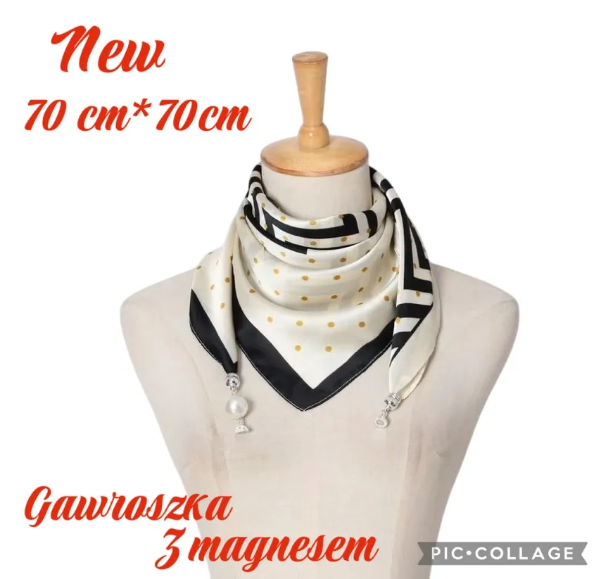 Gawroszka 70x70cm kremowa z czarnymi wzorami 3 magnez