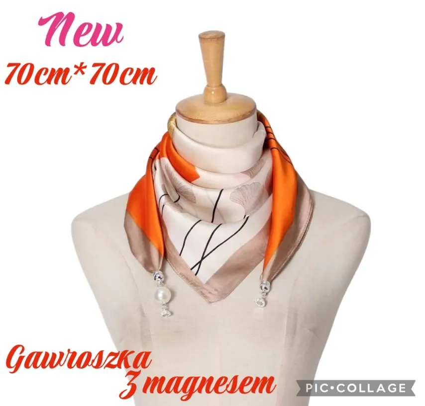 Chusta Gawroszka 3 magnez. pomarańczowa 70x70cm