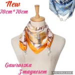 Chusta Gawroszka 70x70cm Kwiatowa z Perłami 3 Magnesem