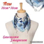 Gawroszka granatowa 70x70cm z perłą i magnezem