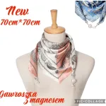 Gawroszka 70x70cm z magnesem różowo-szara