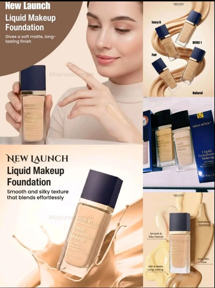 Miss Rose Liquid Makeup Foundation Beige 1 30ml
