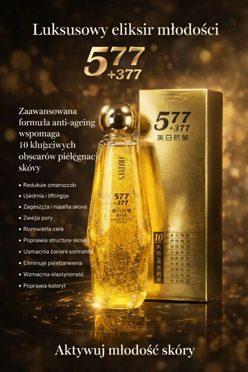Luksusowy eliksir młodości RUB577+377 10ml złoty