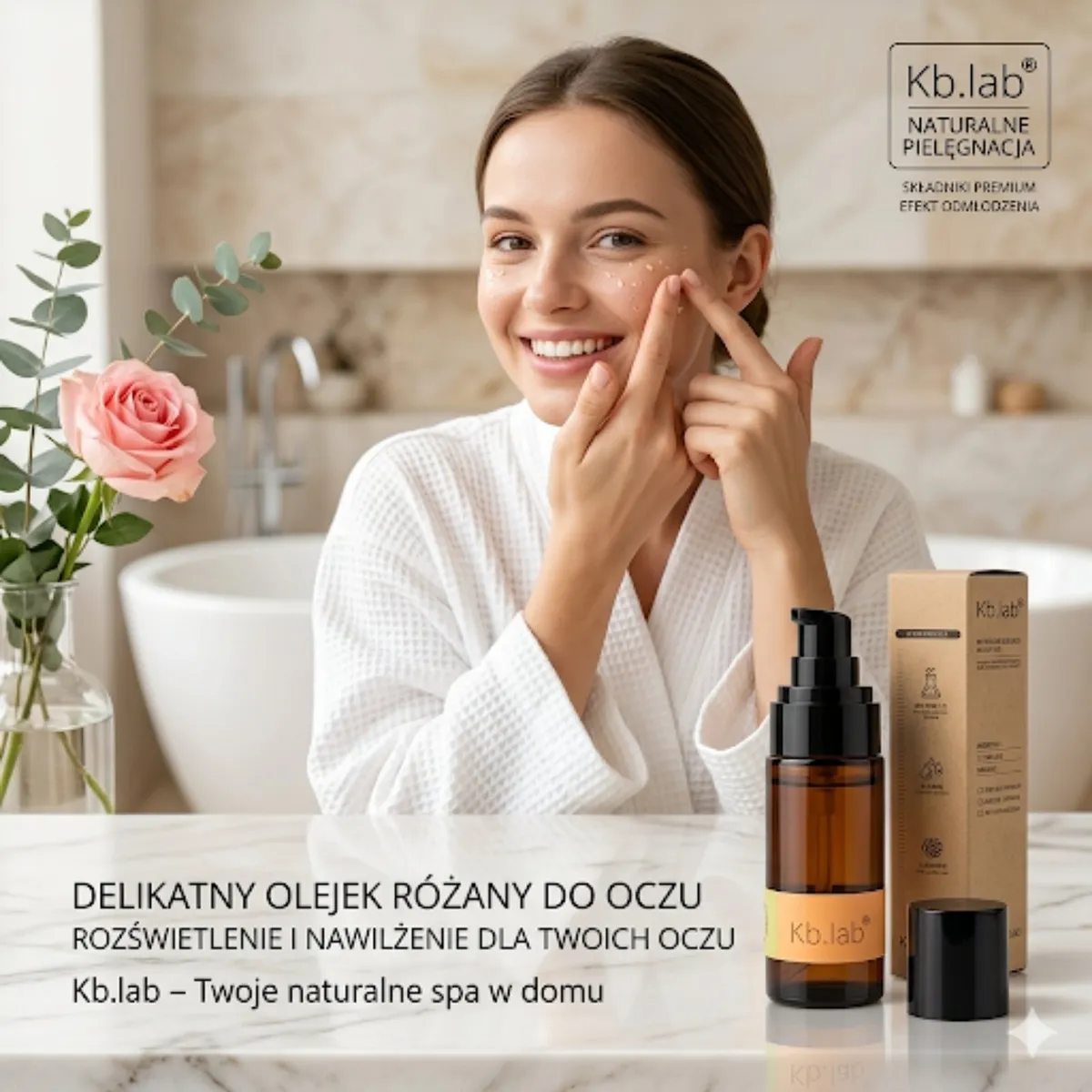 K.b.lab Delikatny Olejek Różany do Oczu Rozświetlający