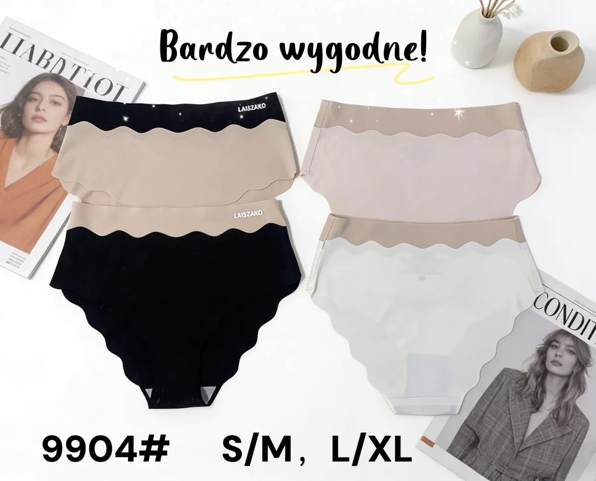 Laiszako Majtki Damskie Falbankowe S/M L/XL 99044#