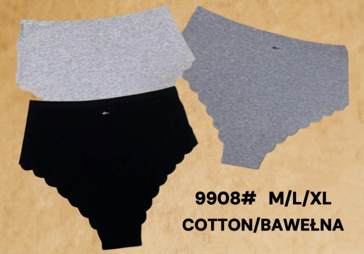 Bielizna damska bawełniane majtki M/L/XL czarne/szare