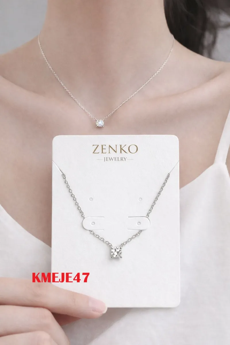 Naszyjnik ZENKO srebrny z kryształkiem KMEJE47