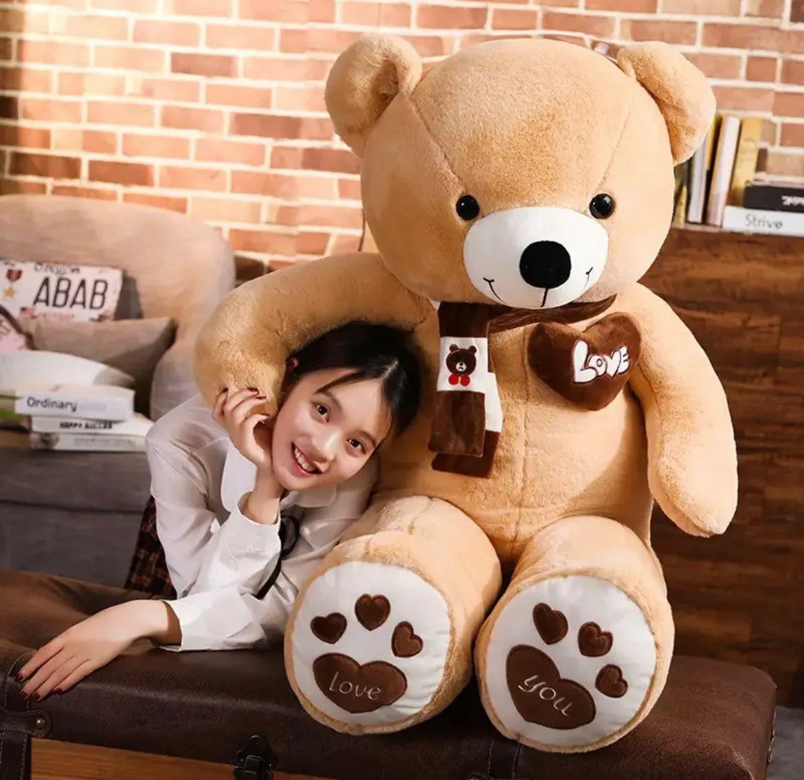 Maskotka Miś 100cm Beżowy z Serduszkiem