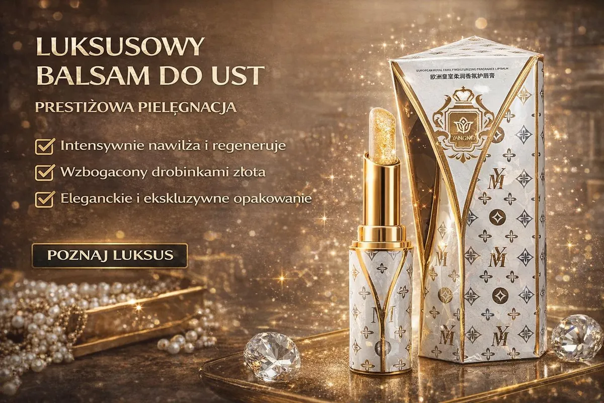 Luksusowy balsam do ust Yangmei z drobinami złota