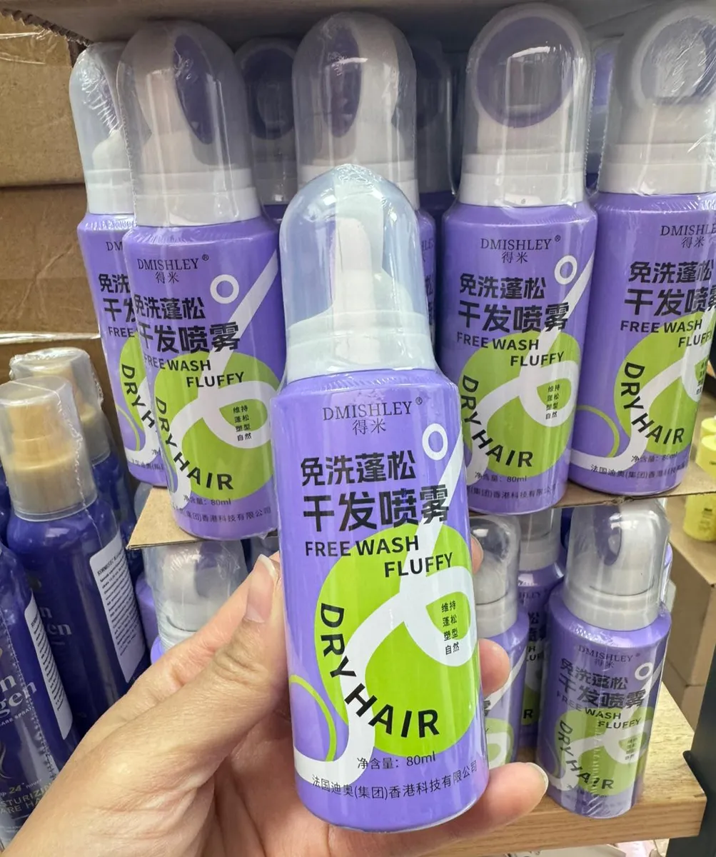DMISHLEY Dry Free Wash Fluffy Hair 80ml fioletowy