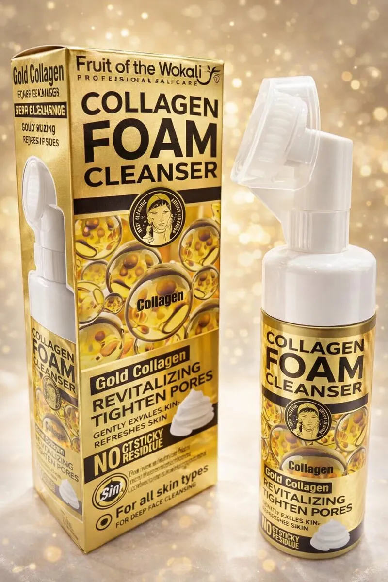 Pianka do mycia twarzy Gold Collagen Foam Cleanser Fruit of the Wokali
