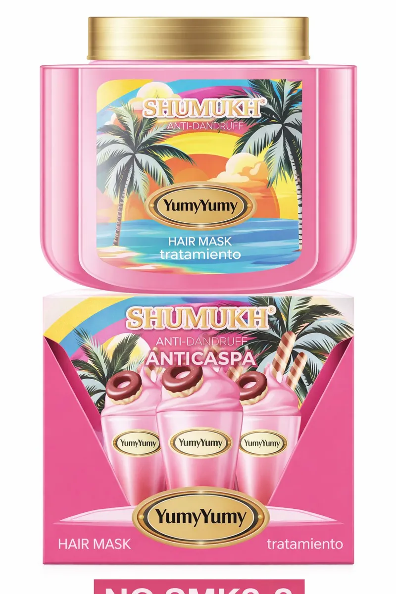 Maska do włosów YumYum Anti-Dandruff Shumumukh różowa