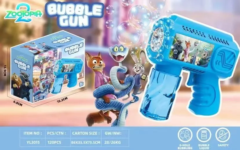 Pistolet do baniek Zootopia niebieski 15cm