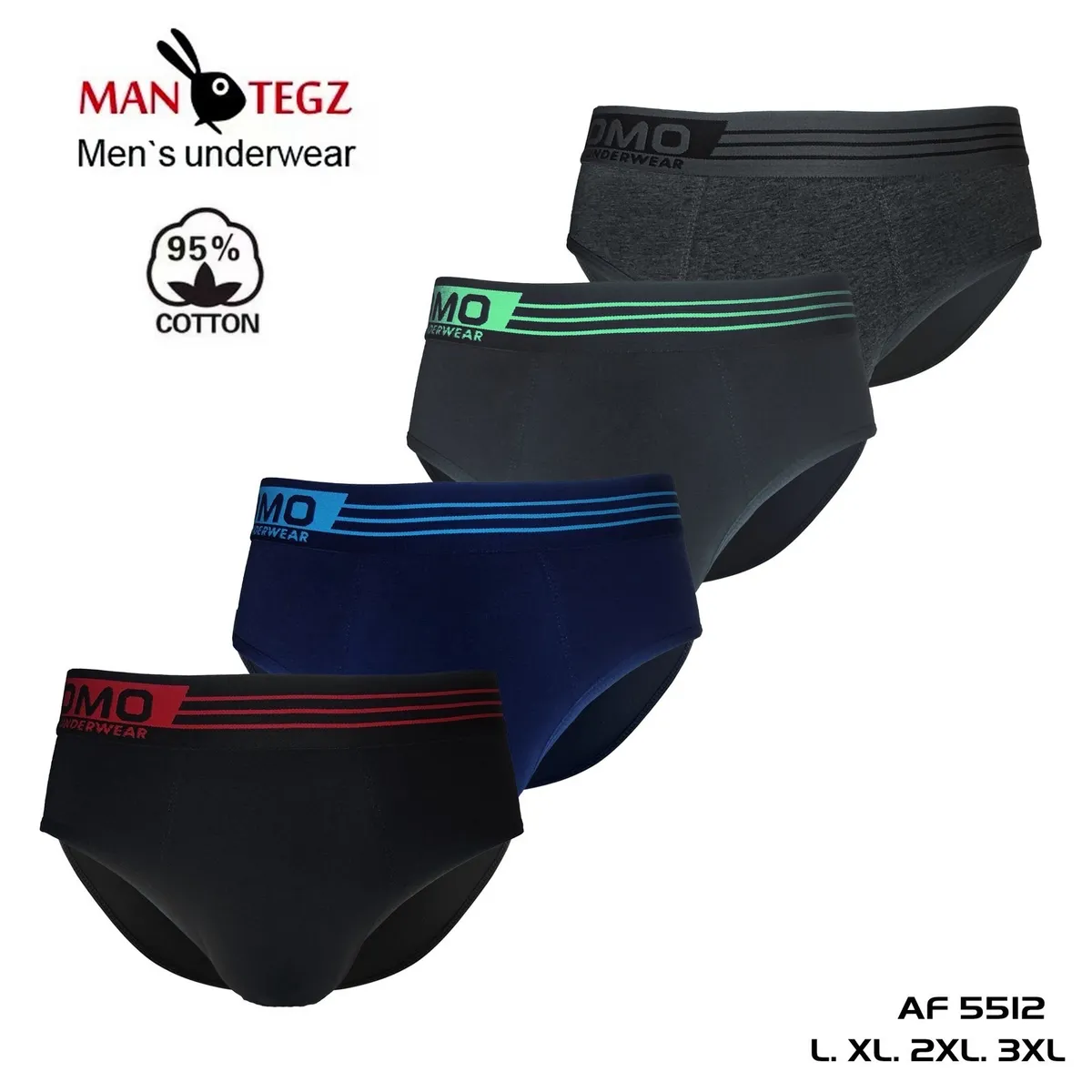 Męskie bokserki Man Tegzz 95% bawełna L-XXL czarny granat szary
