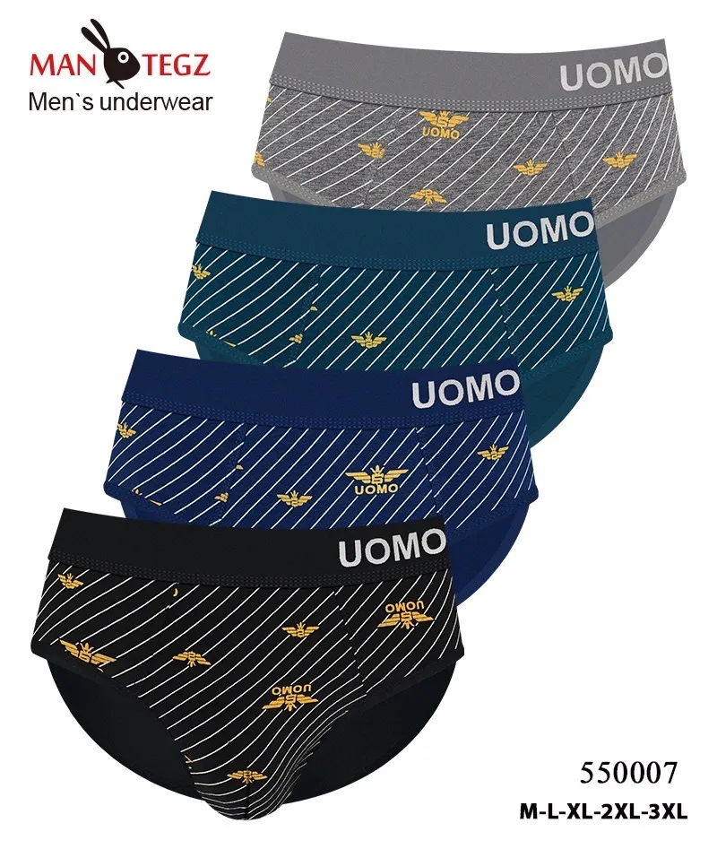 Bokserki męskie UOMO 4 szt. szaro-czarno-granatowe M-3XL
