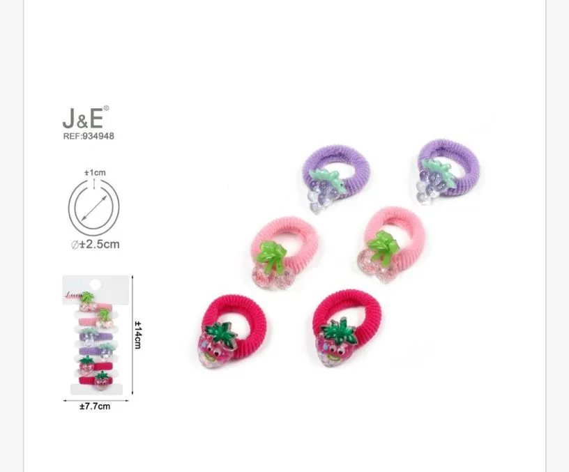 J&E Gumki do włosów scrunchies 14 szt owoce