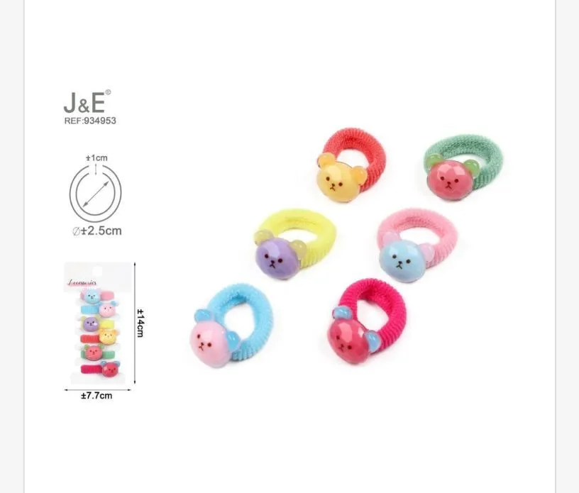 J&E Gumki do włosów scrunchies z misiami 12 szt multikolor