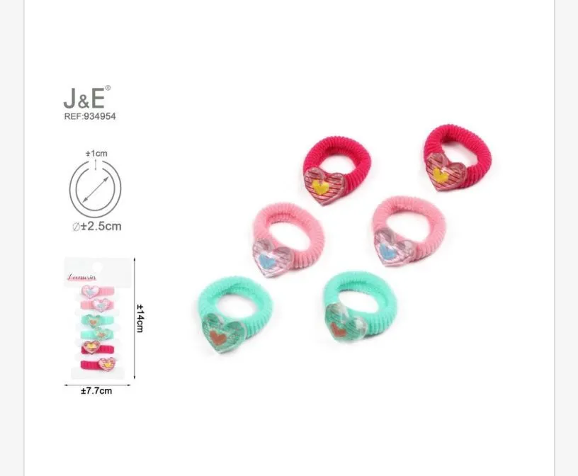 J&E Gumki do włosów scrunchies serca różowo-miętowe ø2.5cm