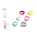 J&E Scrunchies 8szt kolorowe z ozdobami Ø2.5cm +1cm