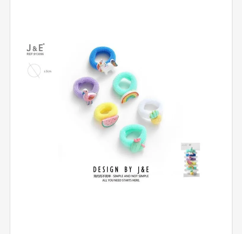 J&E Gumki do włosów scrunchies z motywami 4cm
