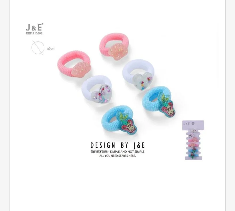 J&E Gumki do włosów scrunchies 3cm mix kolorów