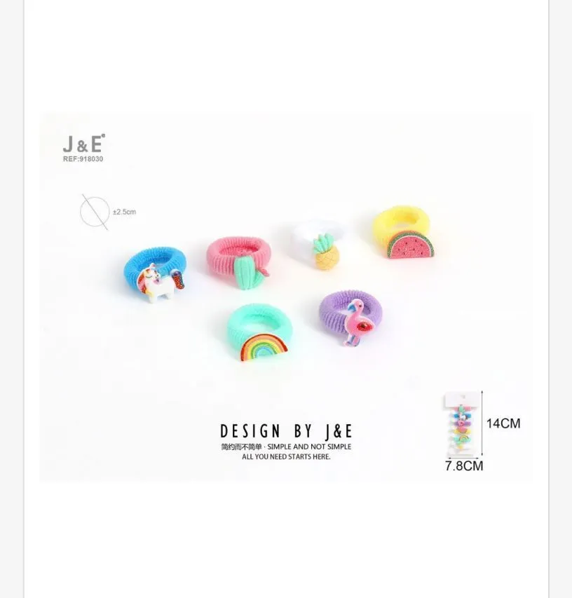 J&E Gumki do włosów scrunchies z motywami 2.5cm