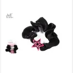 J&E Gumka do włosów scrunchie czarna z gwiazdą REF-931677