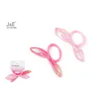 J&E Gumki z Kokardami Różowe z Brokatem REF 931661